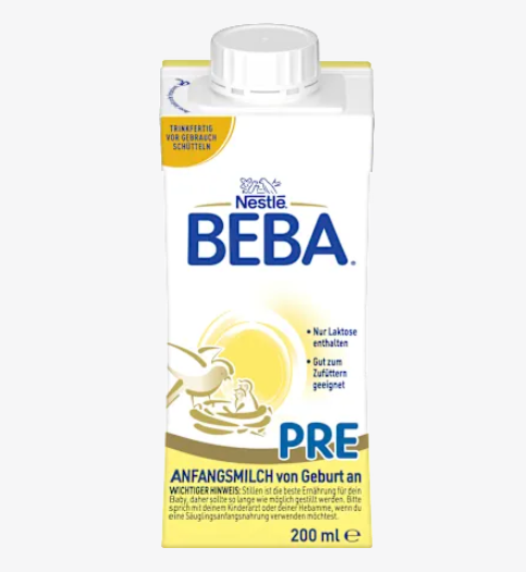 BEBA® 初乳ミルク PRE（トリクフェルト） 液体ミルク　生後すぐ　２００ｍｌｘ４本